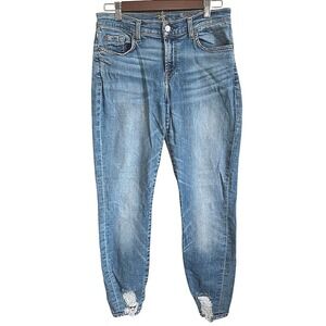 7 For All Mankind The Ankle Skinny Jeans Denim Size 28 Distressed‎